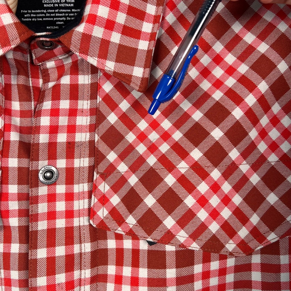 LL Bean Traverse Soft Shell Jacket Mens XL Tall Zip Button Plaid Outdoor *read - Picture 8 of 10